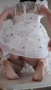 Todays lunch is served in my flower dress dancing on your kitchen