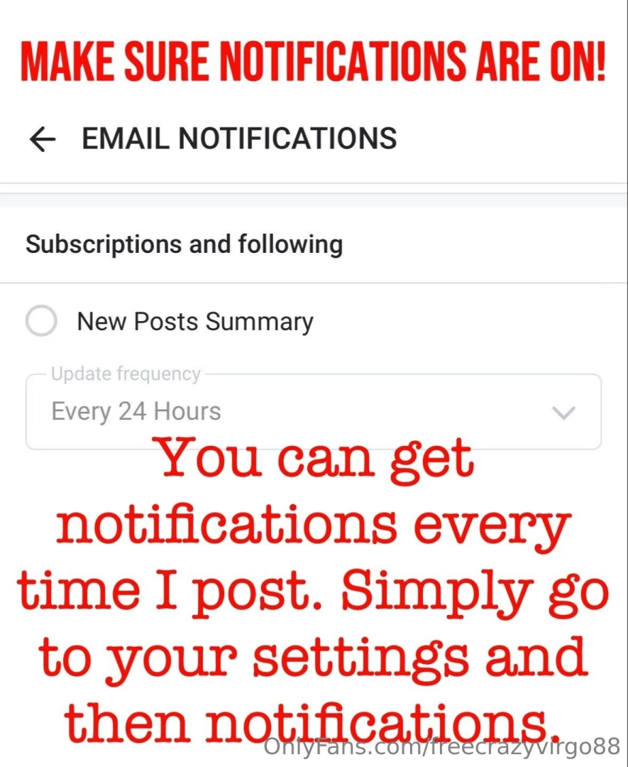 I won t email you every time i post something new but there s ways you 