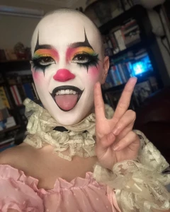 Sneaky peeks of the cute clown make-up i did for the crazy porno i part 4