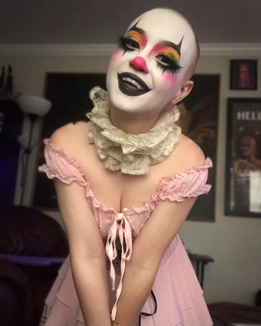Sneaky peeks of the cute clown make-up i did for the crazy porno i part 2 