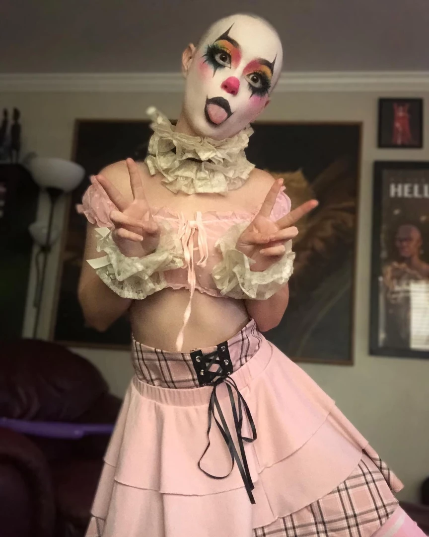 Sneaky peeks of the cute clown make-up i did for the crazy porno i 