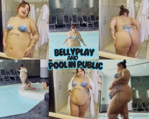 Belly play and pool in public juicy has taken a few days off in this