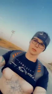 Some titties going 60 mph on my bike down the road