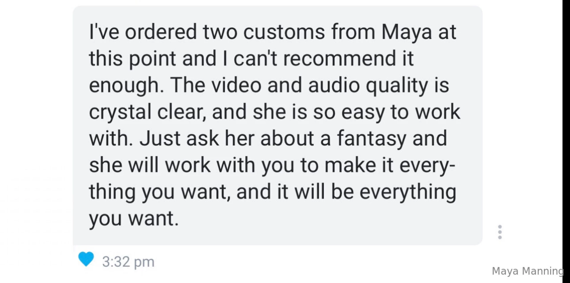 I love making custom videos dm me if you re interested in one 