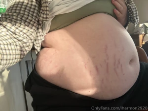 Belly popping out of my tight shirt
