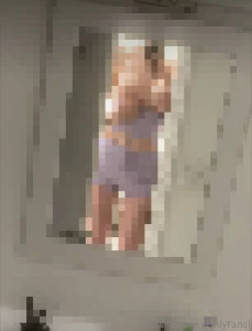 Massaging my sexy tits and filming myself in a mirror just for fun