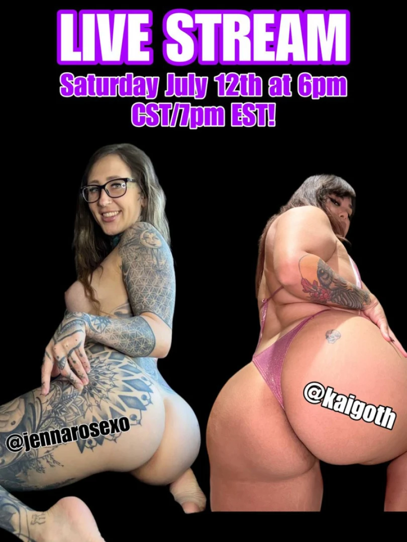 Going live tomorrow at 6pm cst jennarosexo 