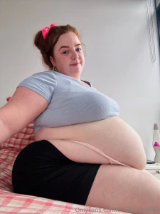 Sweaty girl after filming content