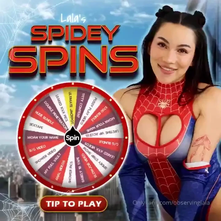 Lala s web of cum wheel shoot your cum and get a chance to win amazing 