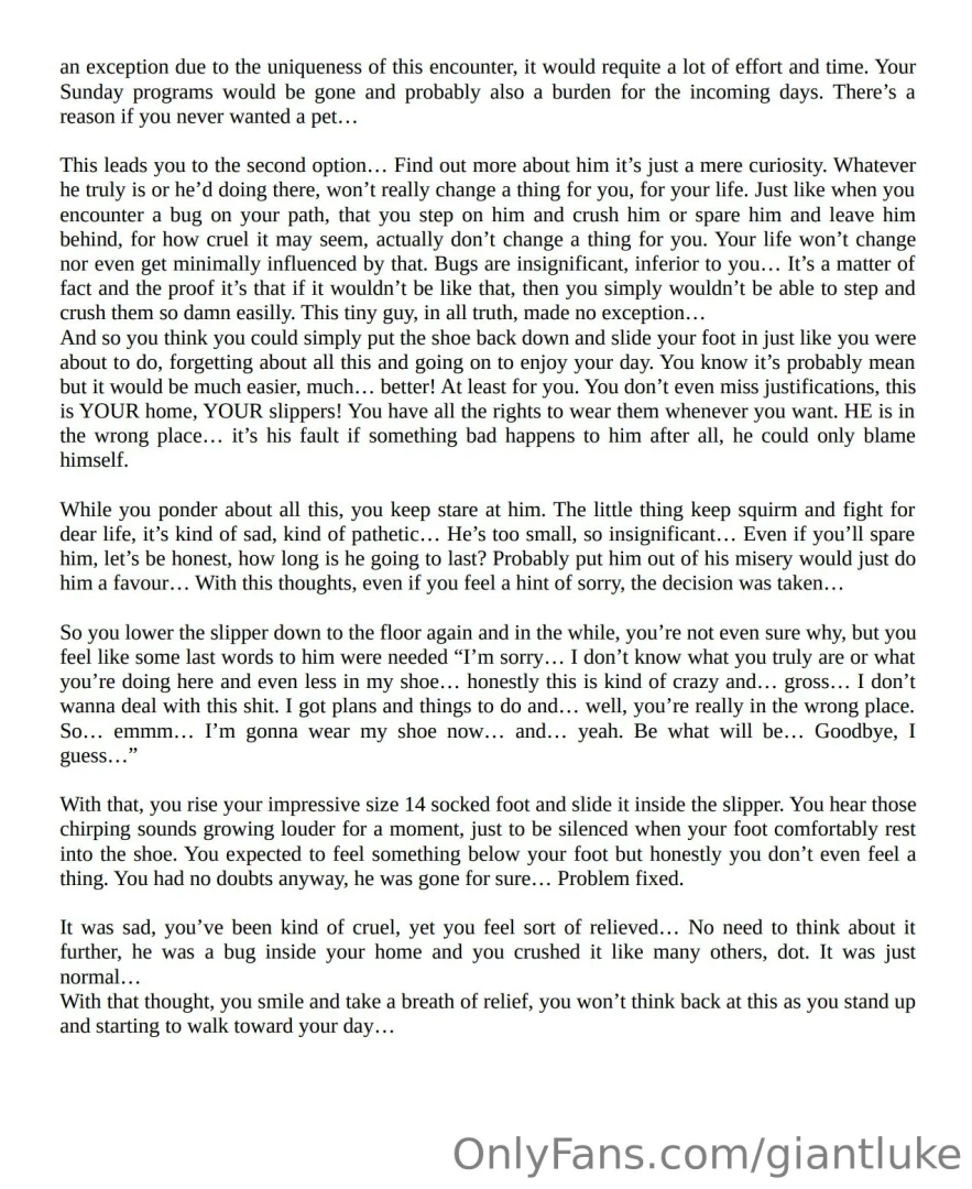 Something in your shoe short story sorry for the delay since my last part 1 