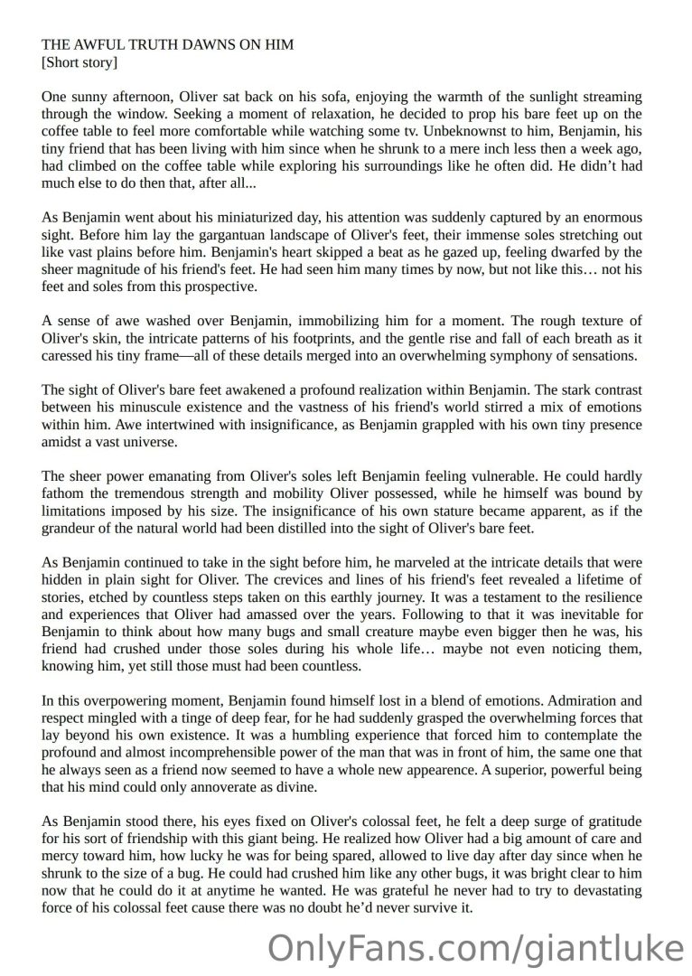 The awful truth dawns on him short story part 1 