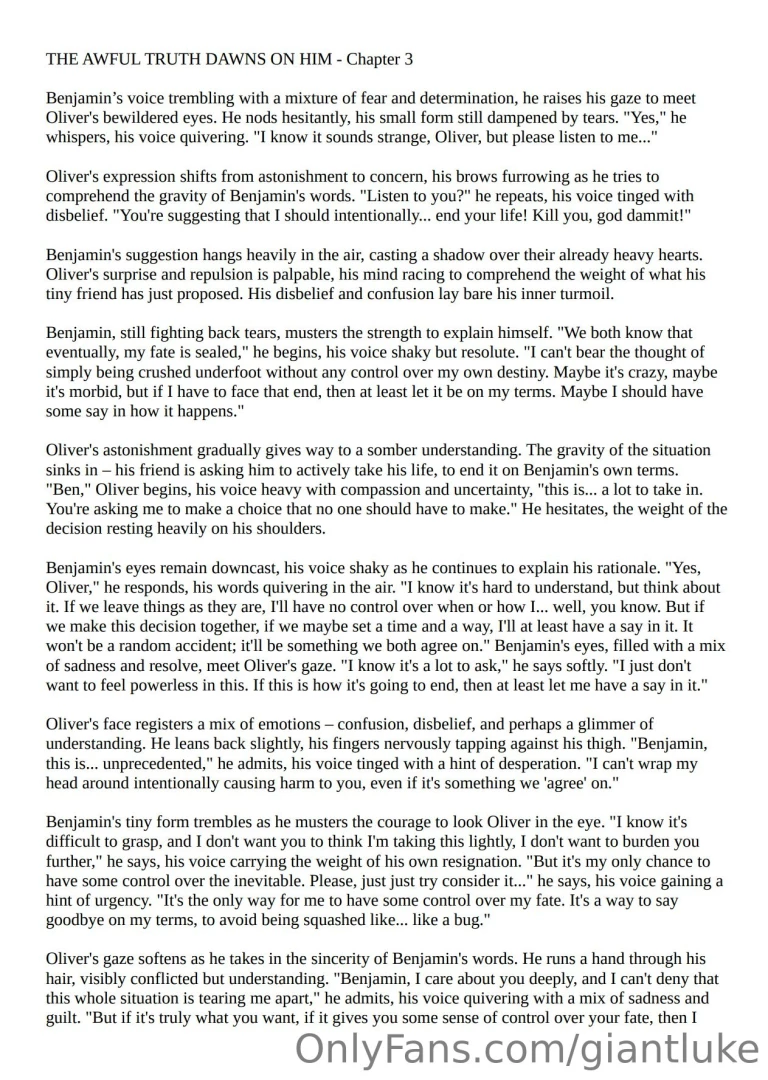 The awful truth dawns on him - chapter 3 