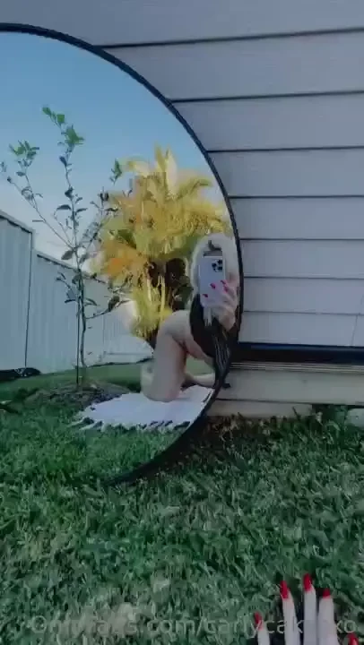 Backyard dildo fuck i just got so creamy outback i hope my neighbors part 3 