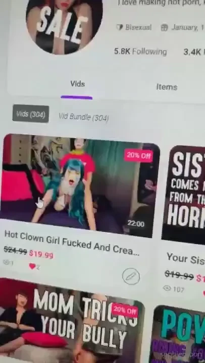 New xxx clown video featuring sophiemoon available now part 1 