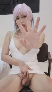 A plunge neckline dress and sounding toy moving to the movement of my