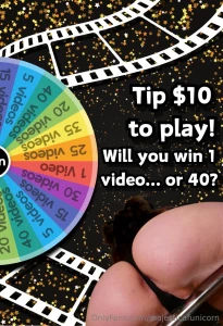 Feelin lucky take a spin at my new video lottery and win anything