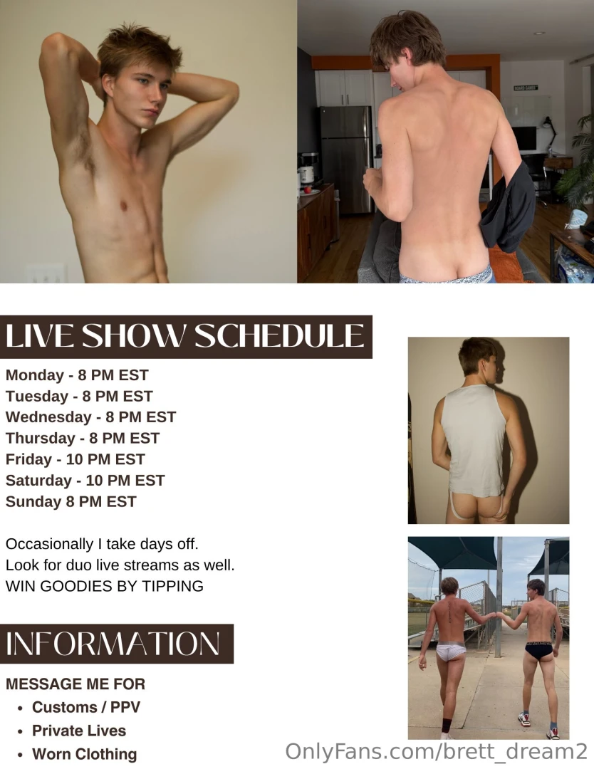 Live show schedule and information 