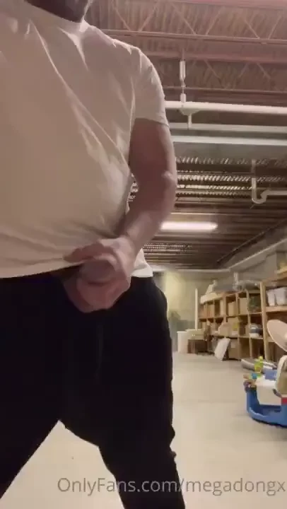 Jacking off in a storage warehouse 