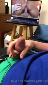 Busting a load watching porn at work on my break part 1