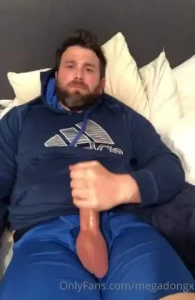 Beautiful cock jerking off in blue