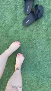 I love being barefoot outside
