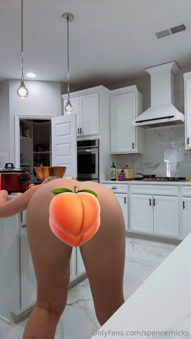 Bent over the kitchen counter showing you exactly how i want it and my 