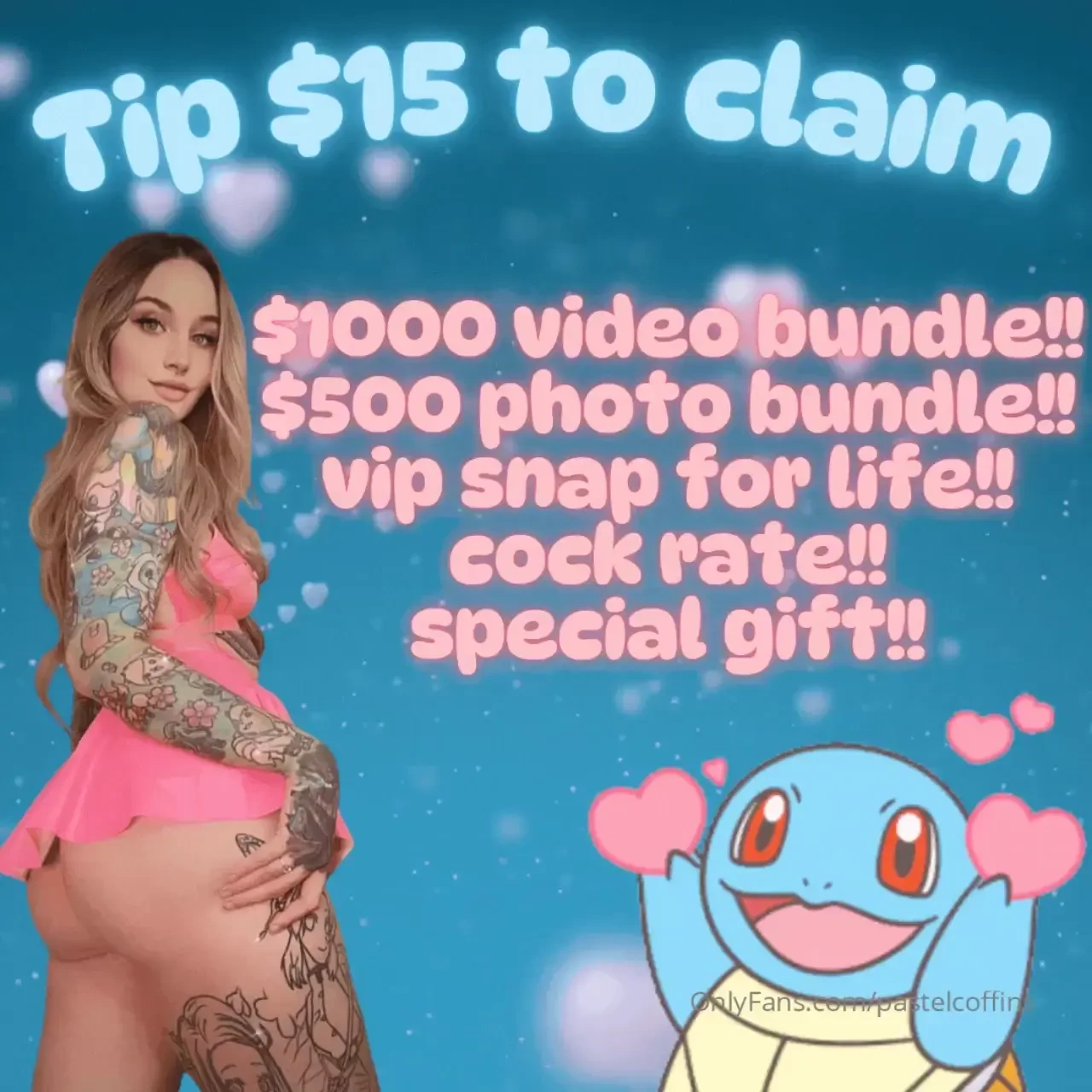 First fan to tip 15 gets nbsp 1k video bundle 500 photo bundle vip 