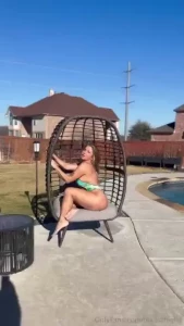 Nips slipping when trying to shoot out by the pool