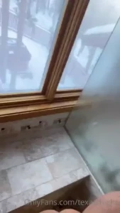 Shower with snow views swipe for videos and feet part 4