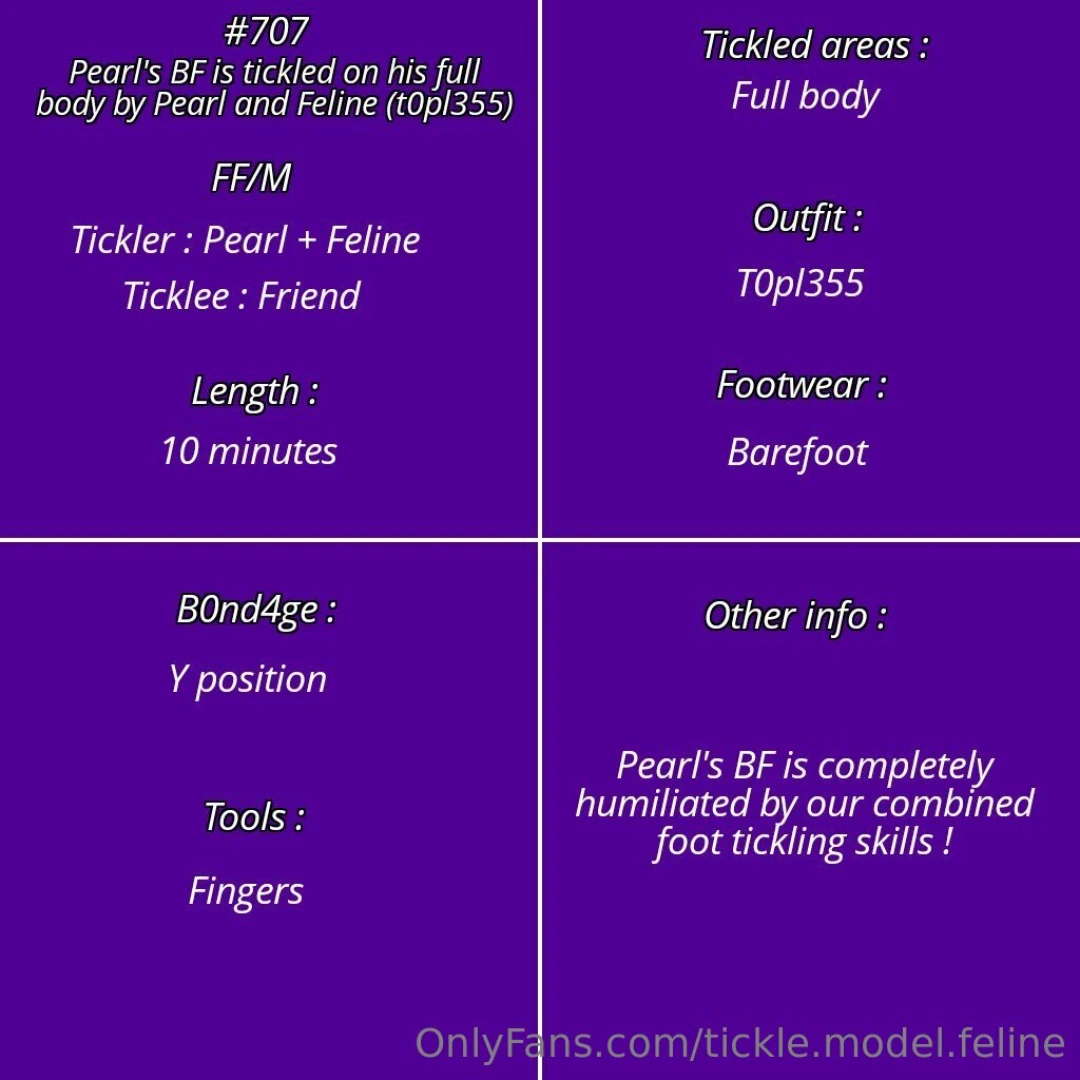 Vid 707 - pearl s bf is tickled on his full body by pearl and feline 