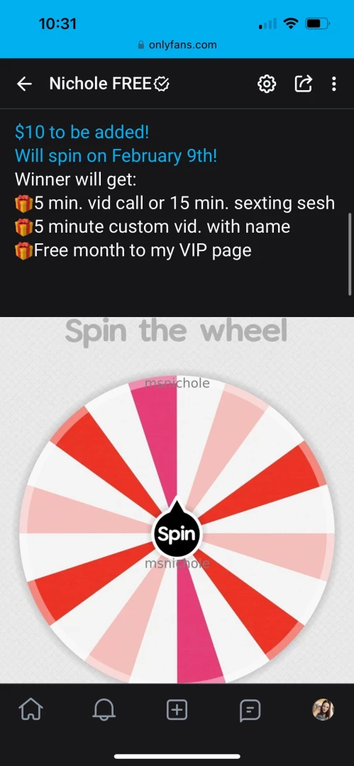 Last week to be added to the v-day wheel 
