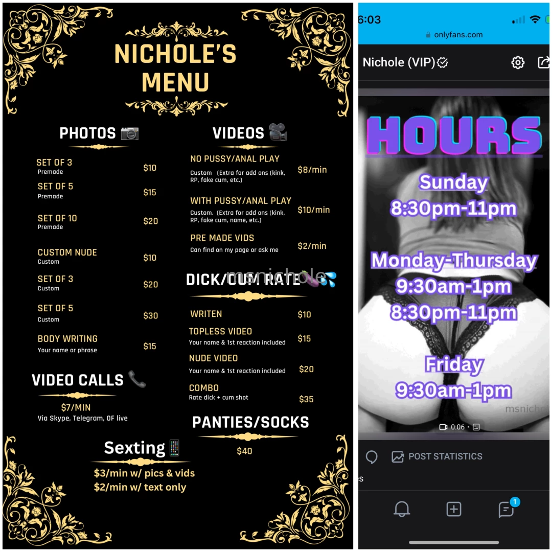Menu amp hours pst 