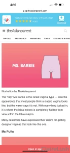 I have the rarest pussy type aka a barbie pussy tip 7 nbsp to find out