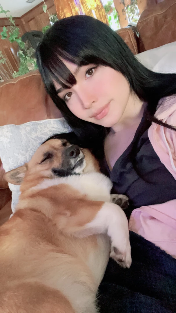 Cuddling with my bestest friend 