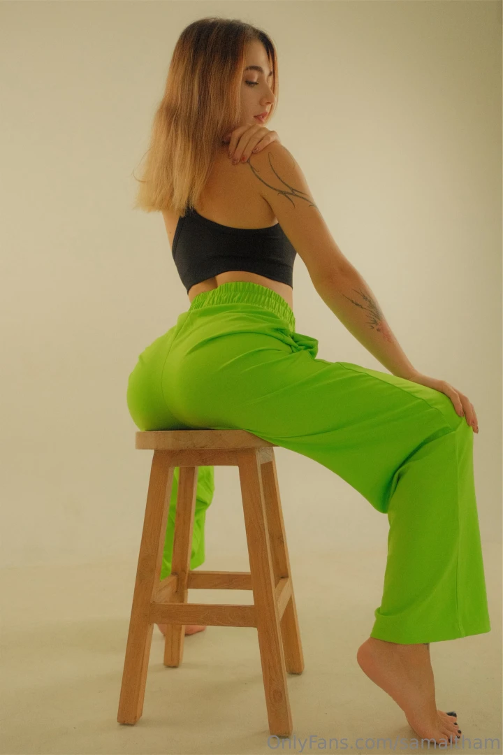 My silky thighs feel like they re stretched over the stool on purpose 