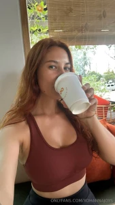 Morning babes just spilled coffee on my shirt now i m topless in the