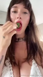 When the sweetness of strawberries encounters the juiciness of lips