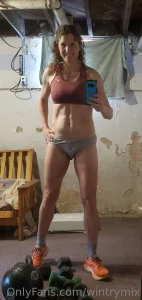 Ran six miles then got in a strength workout