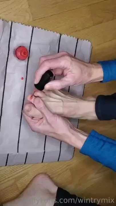 Painting my toenails and nails 