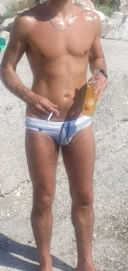 New swimming trunks- white one