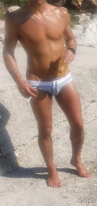 New swimming trunks- white one part 1