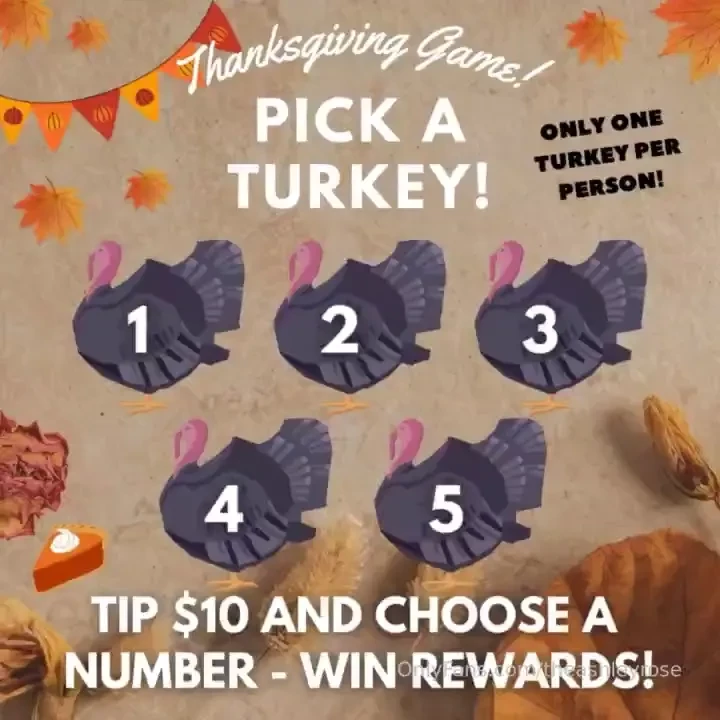 Surprise feast game prizes are not in order tip 10 and choose a turkey 