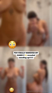 Out in the shower removing my hand and being completely naked