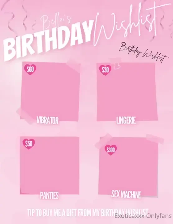 Birthday wishlist get a free video when you purchase or contribute i 