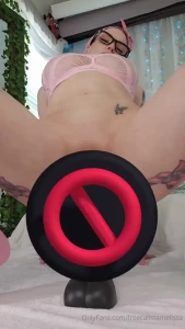 Double penetration play plugged while riding the flared head horse part 1