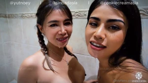 Blowjob for a foreigner then we come and share the semen drink part 2