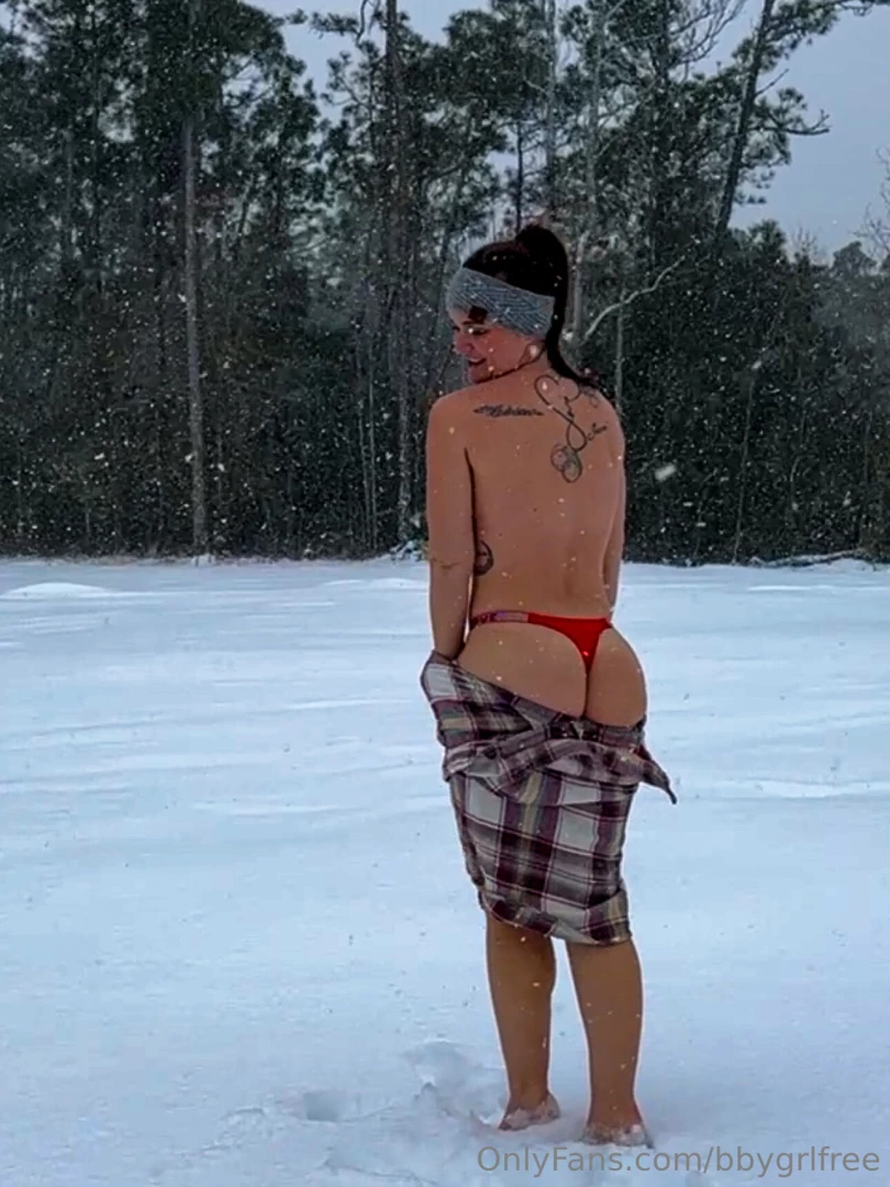 Running around the snow in a thong can be fun 