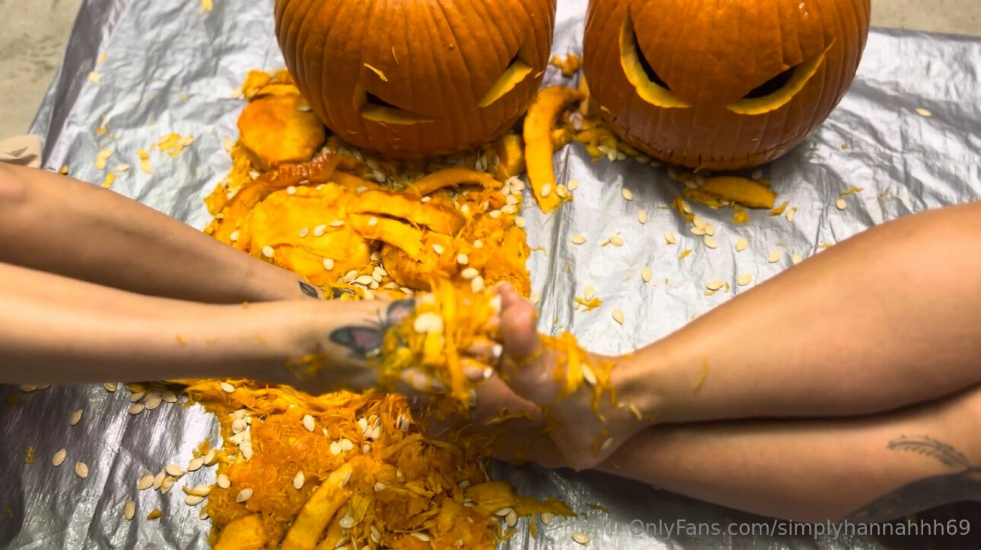 Better late than never riiiight watch us foot play in the pumpkin guts 