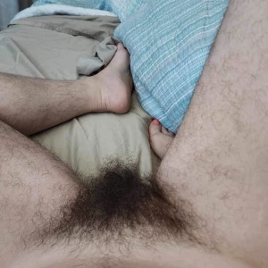 Fluffy bush in the sheets part 3