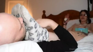 I gave her a foot massage through her really stinky socks with my face